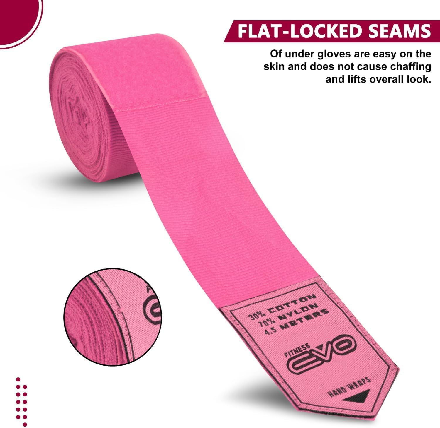 EVO Fitness Bandages Boxing Hand Wraps Elasticated 4.5 meter MMA Martial Arts Inner Gloves Mitts Protector Muay Thai Kick Boxing