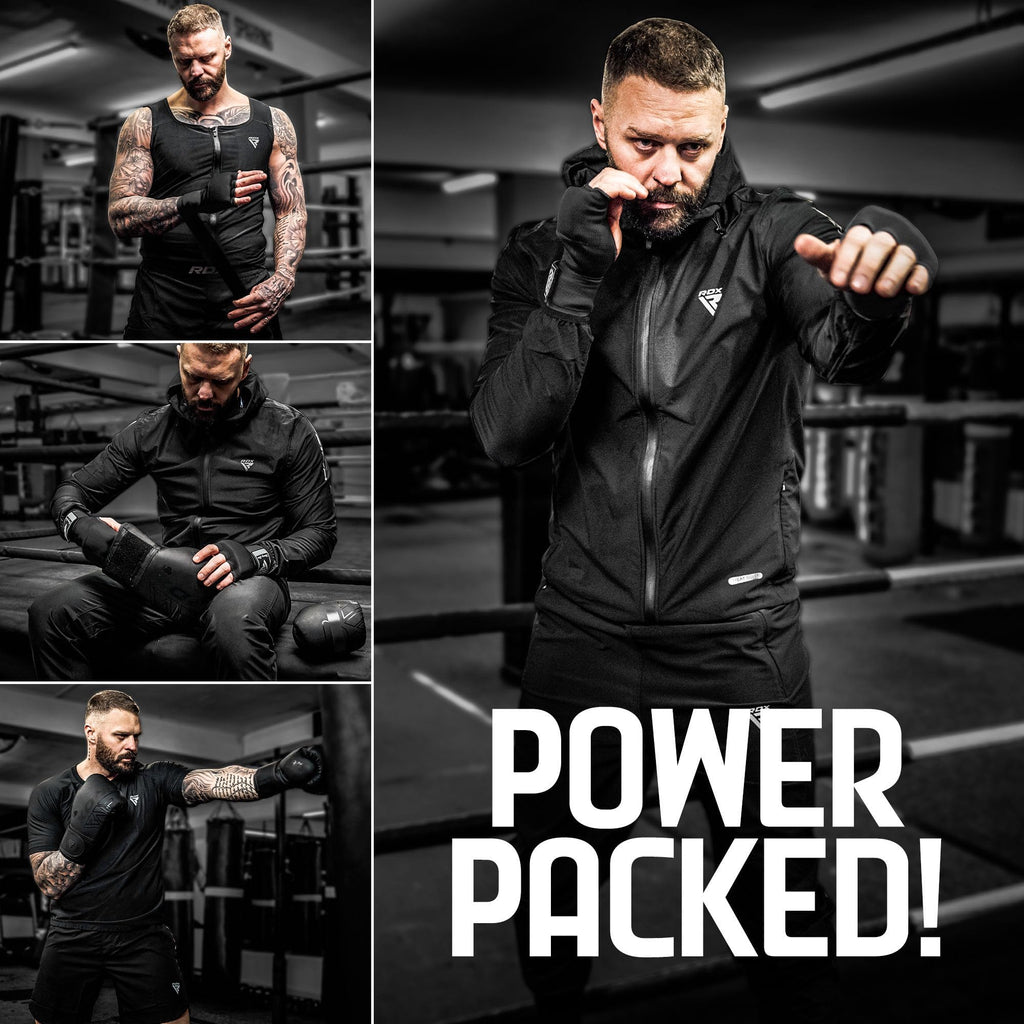 RDX Gel Boxing Hand Wraps Inner Gloves for Men Women, Quick 100cm Long Wrist Straps, Elasticated Padded Fist Hand Protection, Adults Kids, Muay Thai MMA Martial Arts Training Under Mitt Bandages