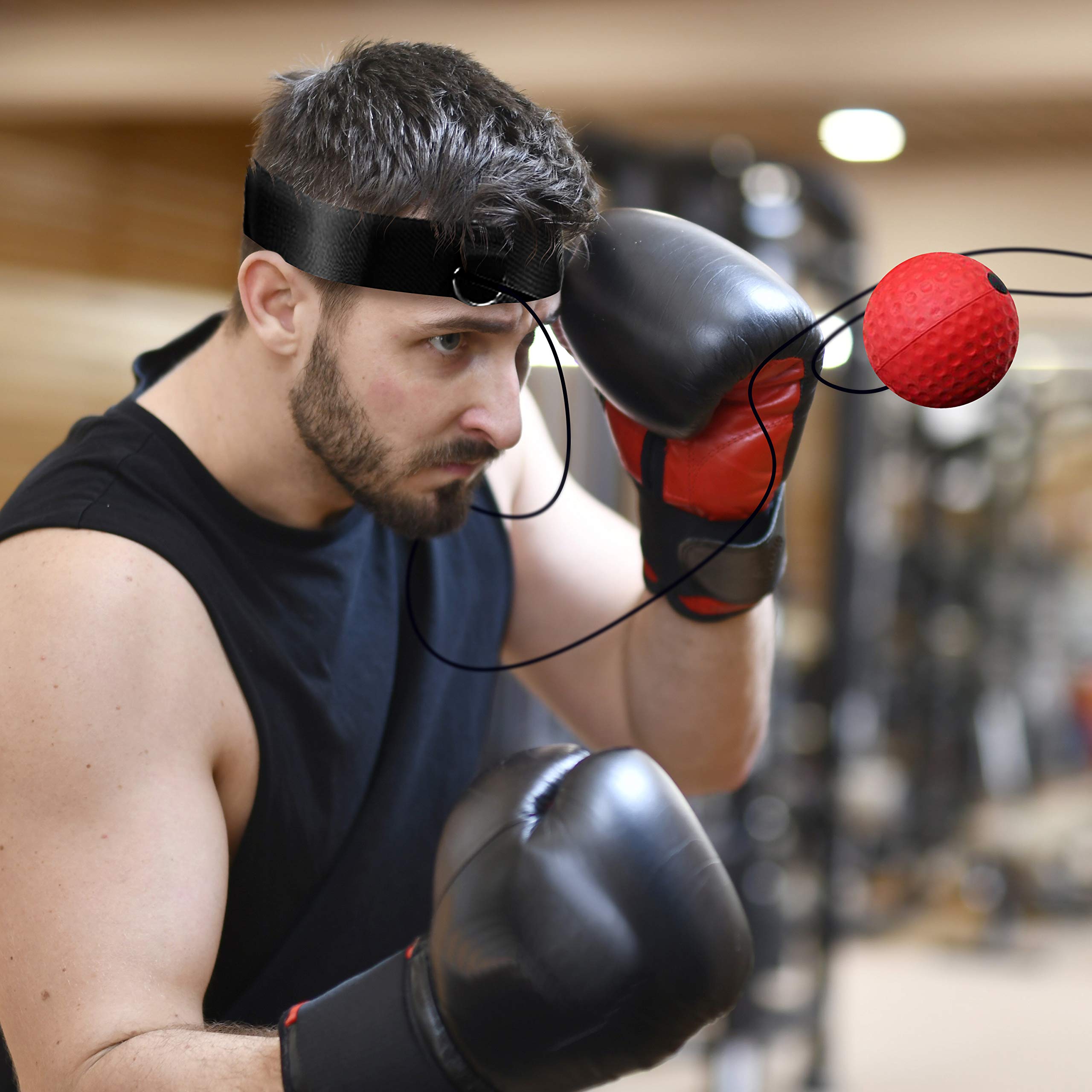 KAYMAN Boxing Reflex Ball – Headband Attached MMA Punch Training Ball, Speed & Reaction Fitness Equipment for Martial Arts, Combat Sports & Gym Exercise – Suitable for Adults & Children